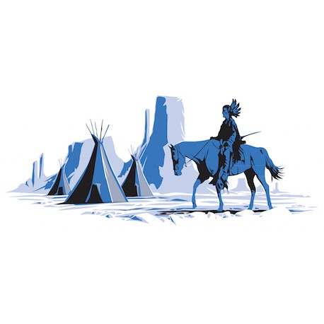 Sticker Far West bleu