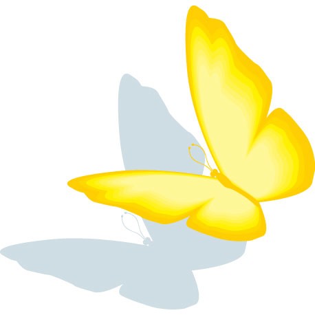 Sticker Papillon jaune