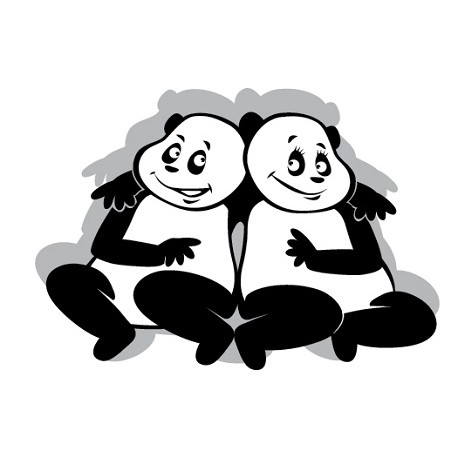 Sticker Panda Amoureux