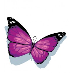 Sticker  Papillon Violet