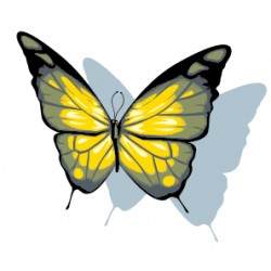 Sticker Papillon Jaune