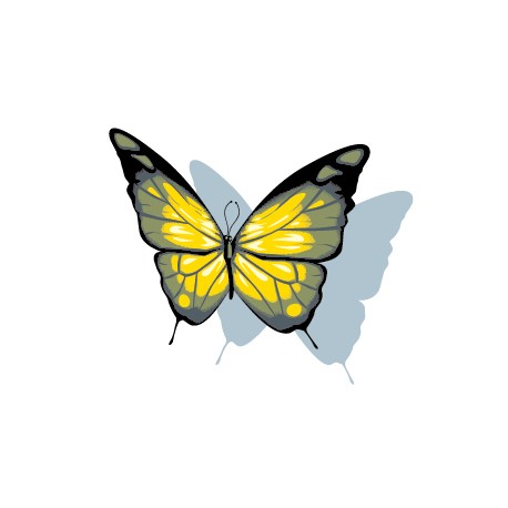 Sticker Papillon Jaune