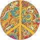 Sticker Peace and Love Ocre