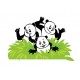 Sticker 3 Pandas Buisson